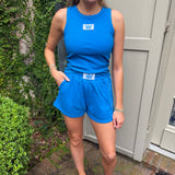 LULU MAC Terry Cloth Short in Bright Blue
