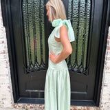 One Shoulder Midi Dress in Sage