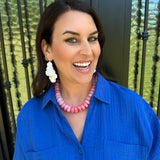 Light Coral Chunky Marble Bead Necklace