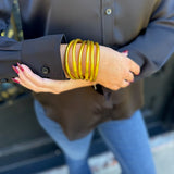 Budha Girl All Weather Serenity Prayer Bangles Set of 6 in Gold