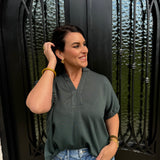 Pearla Top in Forest Green