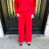 Spanx AirEssentials Wide Leg Track Pant in Red