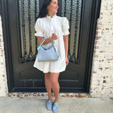 Tulum Leather Purse in Blue