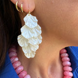Metallic White Shell Fringe Earrings