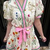 Sami Floral Fit and Flare Dress in Cream (available in PLUS sizes)