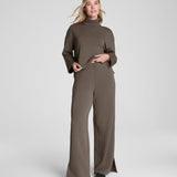Spanx AirEssentials Zero Waistband Wide Leg Pant Petite in Mineral