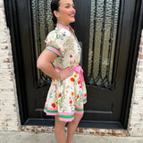 Sami Floral Fit and Flare Dress in Cream (available in PLUS sizes)