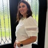 Kate White Puff Sleeve Top
