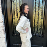 Spanx AirEssentials Brushed Half Zip in Heather Cream