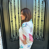 Seascape Crepe Button Down Shirt