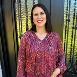 Piaf Top in Pomegranate Flame