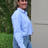 Dear John Adrianna Stripe Blue Top