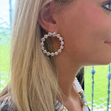Circle Crystal Earrings in Light Purple