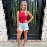 Lulu Mac Solid Tank Top in Cardinal