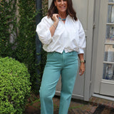 Becky Bubble 3/4 Sleeve Top in White