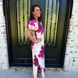 Peggy Puff Sleeve Maxi Dress in Fuchsia