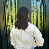 Dear John Cropped Adrianna Button Up Blouse in Pale Lilac