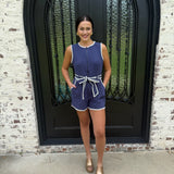 Avalon Romper in Navy