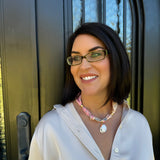 Scarf Necklace with Orange Helmet