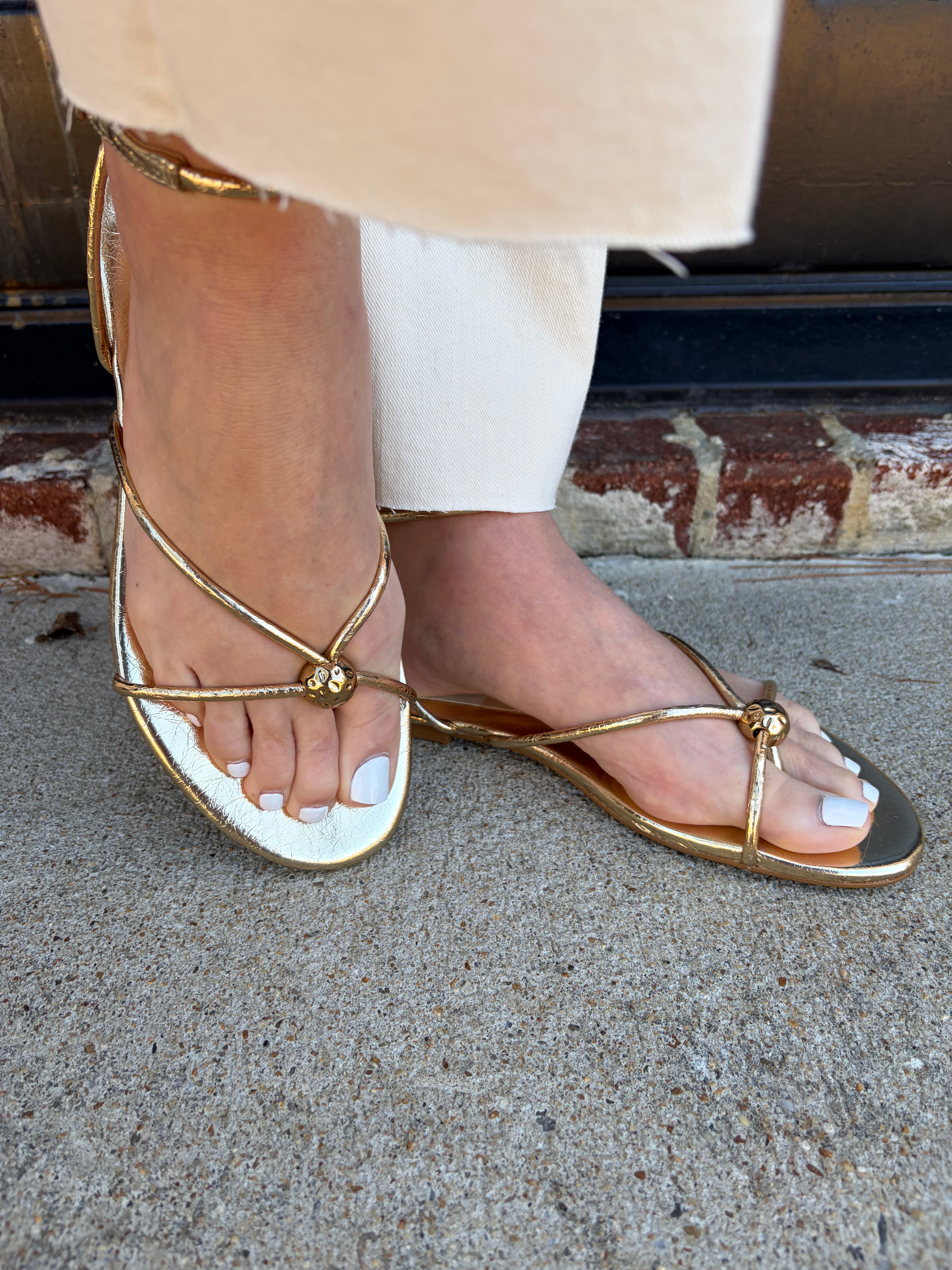 Dolce Vita Kenley Sandals in Distressed Gold