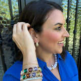 Multi Color Stone Cushion Cut Stretch Bracelet