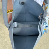 The Leather Bucket Bag in Blue