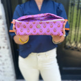 Mary Square Kiss and Makeup Mini Bag in Pink Floral and Venice Vines