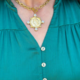 Chansutt Pearl Coin Necklace in Gold
