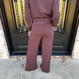 Spanx AirEssentials Zero Waistband Wide Leg Pant in Truffle Brown