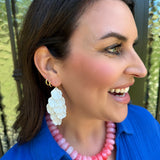 Metallic White Shell Fringe Earrings