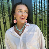 Green Necklace with Natural Marble Heart Pendant