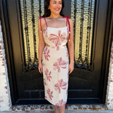 Selena Embroidered Column Midi Dress