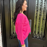 Clarette Sweater in Hot Pink