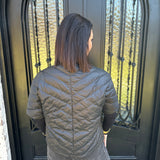 Anorak Quilted Chevron Short Sleeve Jacket in Black