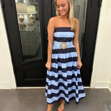 Nelly Striped Dress in Navy