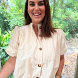 Winnie Button Top in Ecru