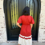 Brenda Midi Dress in Rust