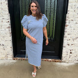Cammy Midi Dress in Blue