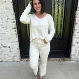 Dear John Vanya Top in Whitecap Gray