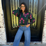 Marni Top in Hunter Green