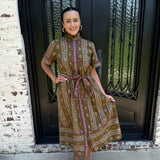 Mikki Midi Dress in Brown