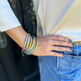 Budha Girl All Weather Serenity Prayer Bangles Set of 6 in Silver