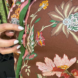 Hillary Floral Top in Brown