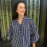 Flemming Stripe Top in Navy
