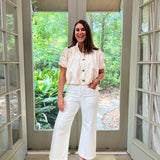 Winnie Button Top in Ecru