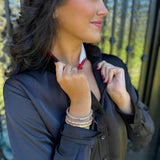 Budha Girl Three Queens All Weather Bangles in Clear Crystal