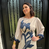 Emerson Bell Sleeve Flower Dress in Black