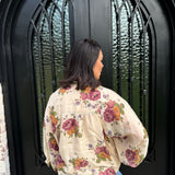 Lyndsey Floral Top in Ecru