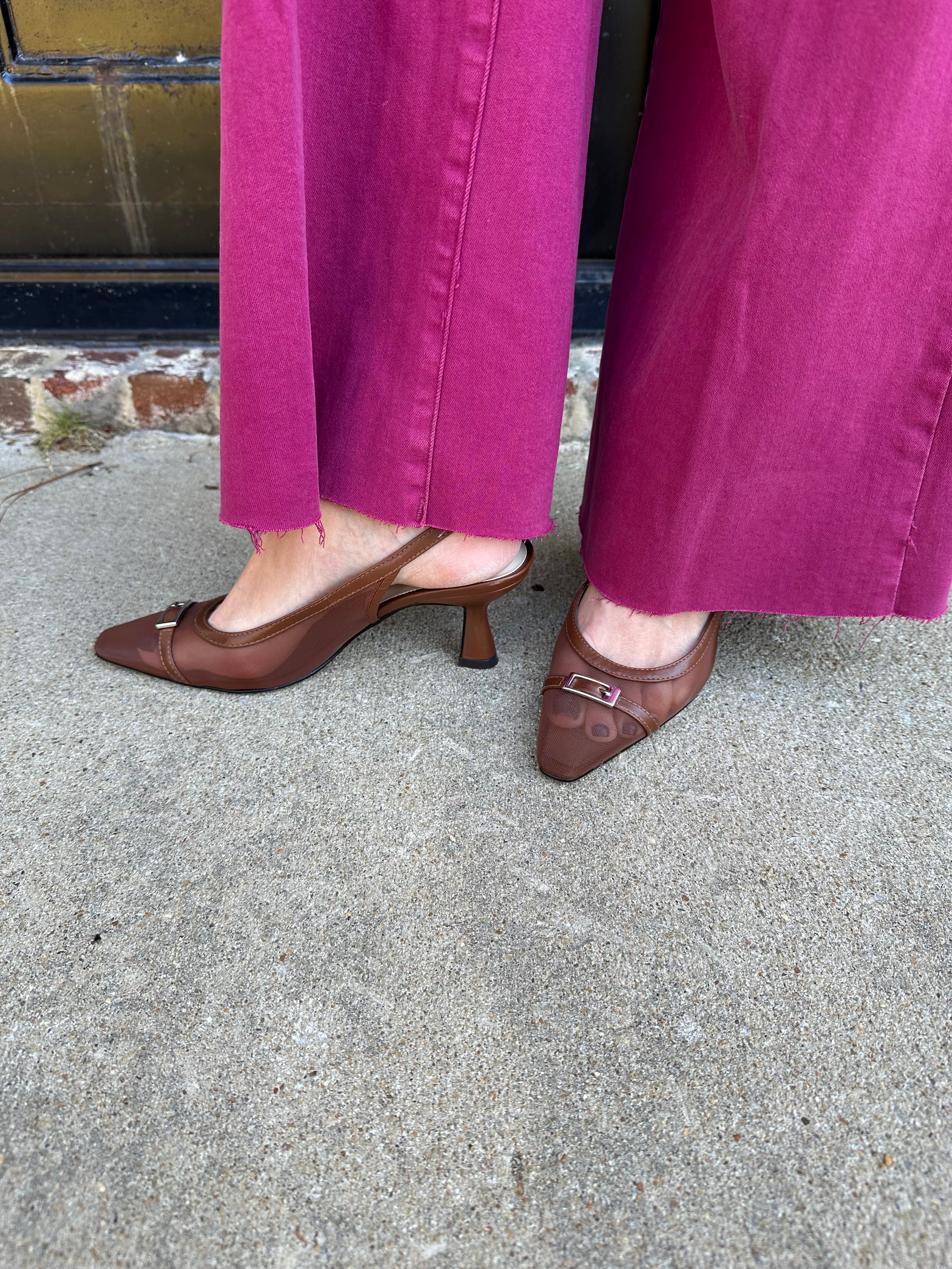 Lorine Heels in Espresso Mesh