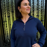 Spanx AirEssentials Half Zip in Navy